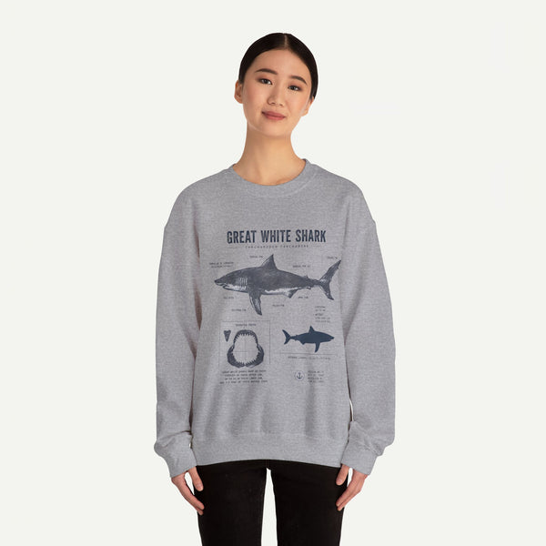 Great White Shark Anatomy Sweatshirt
