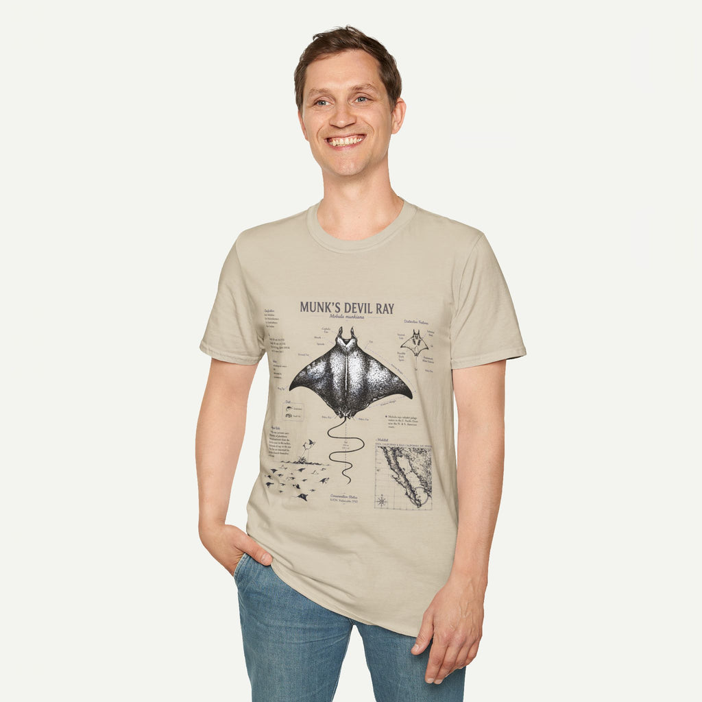 Munk's Devil Ray Anatomy Tee — Vintage Marine Life Illustration T-Shirt