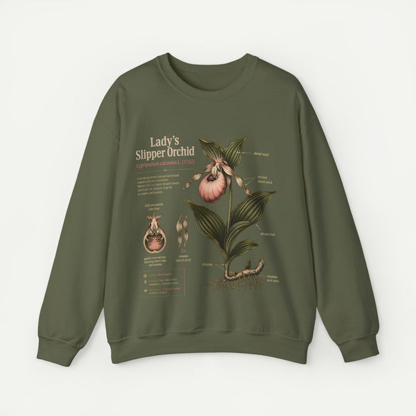 Lady's Slipper Orchid Botanical Sweatshirt