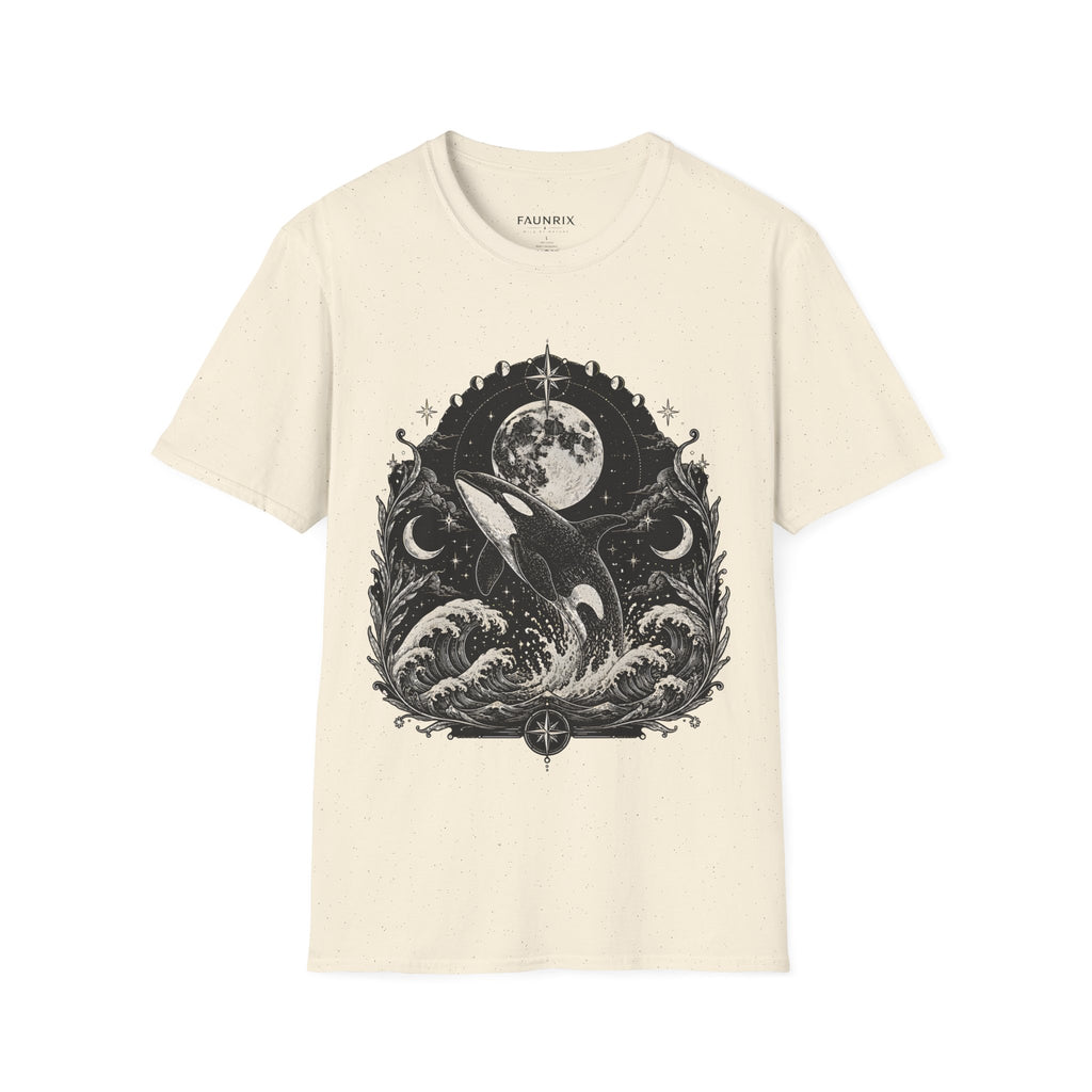 Orca Moon T-Shirt — Whale & Full Moon Illustration Tee