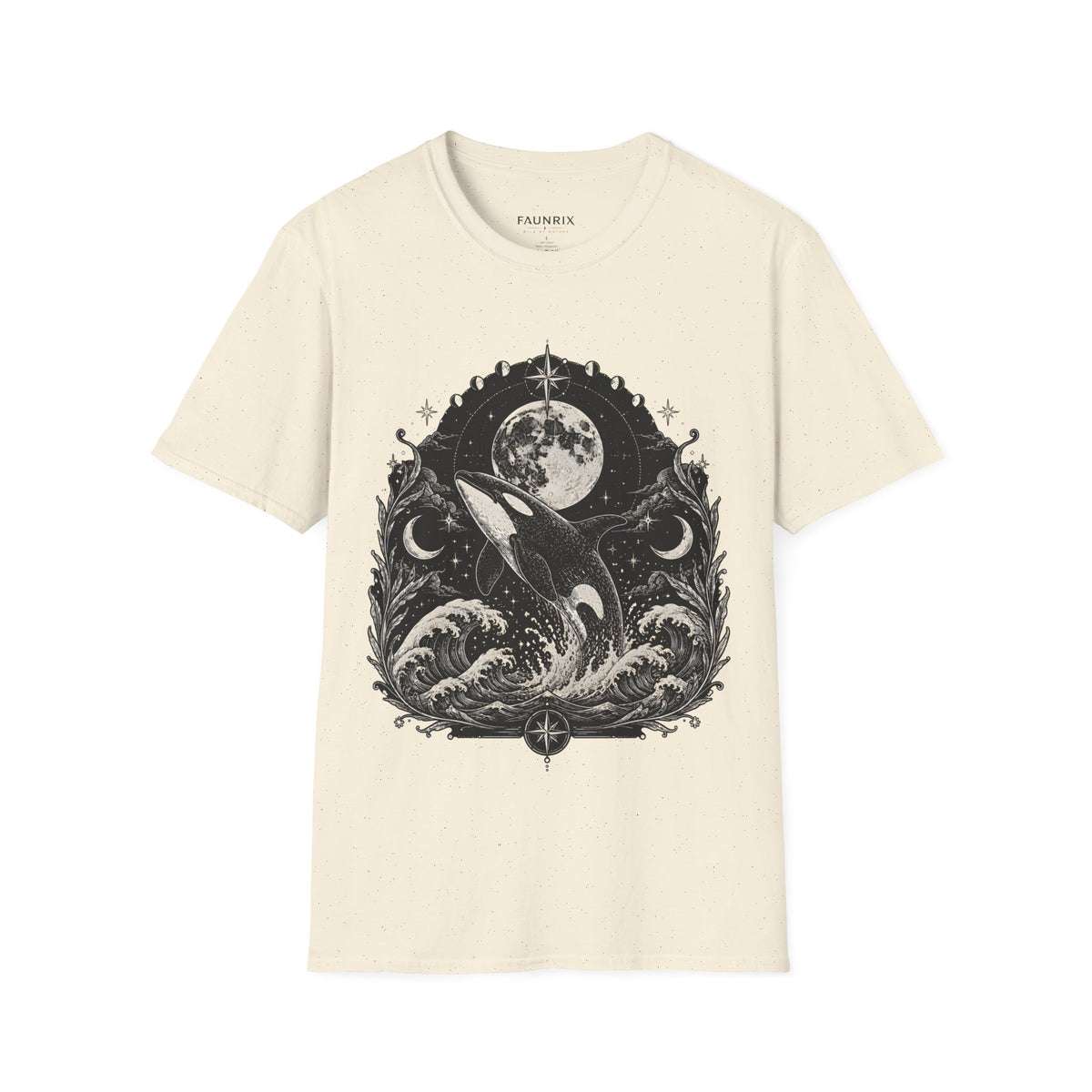 Orca Moon T-Shirt — Whale & Full Moon Illustration Tee