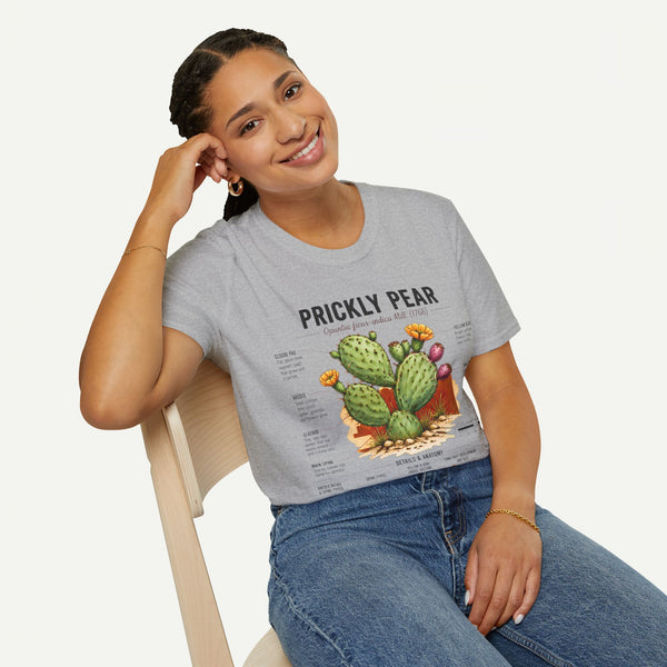 Prickly Pear Botanical T-Shirt — Vintage Cactus Illustration Tee