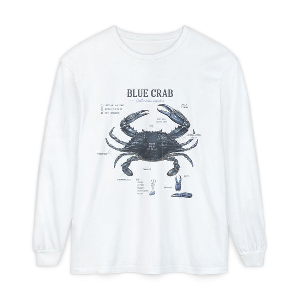Blue Crab Anatomy Long Sleeve Tee
