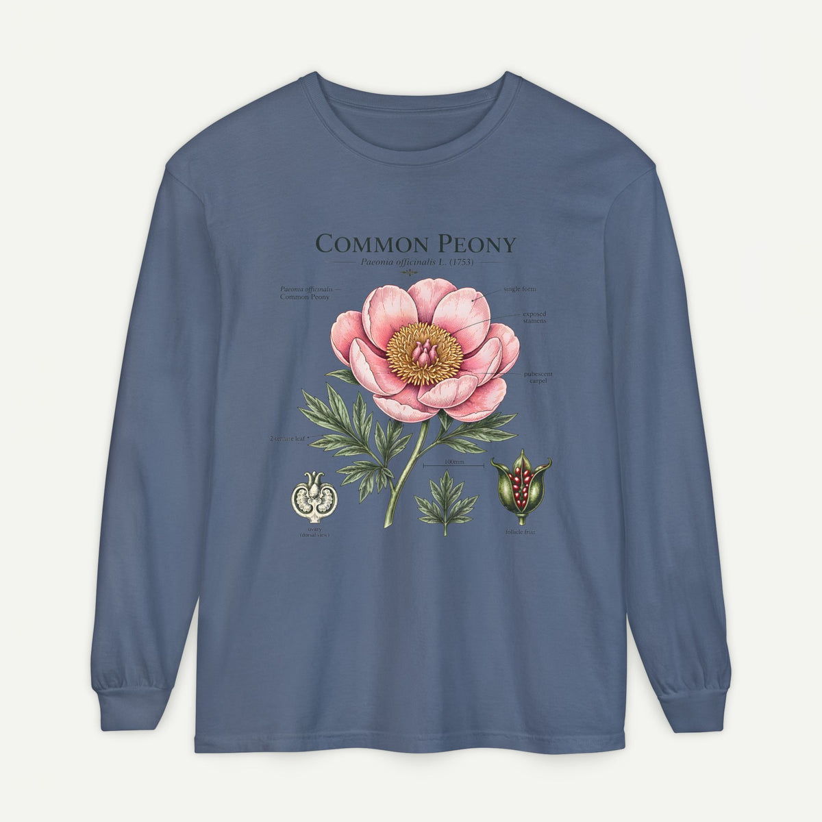 Botanical 'Common Peony' Long Sleeve Tee