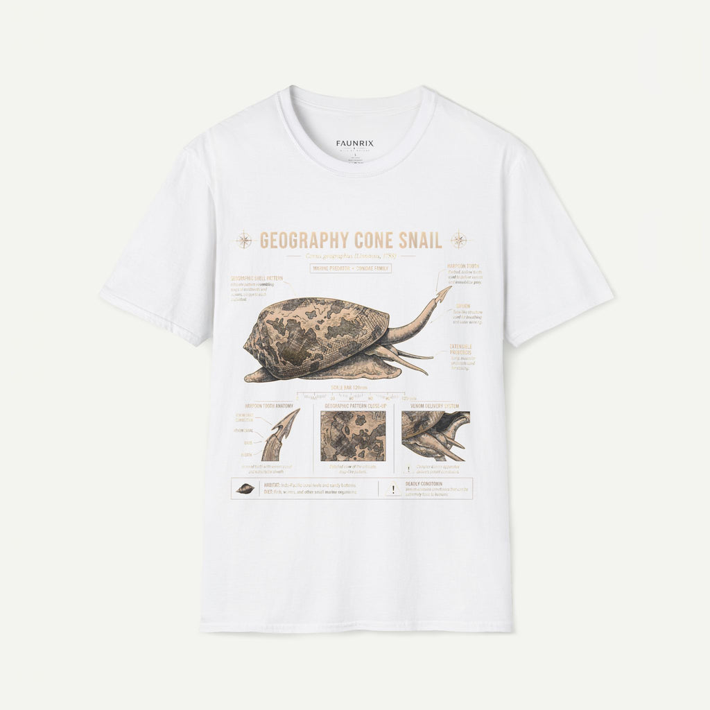 Geography Cone Snail Anatomy T-Shirt — Vintage Scientific Illustration Tee
