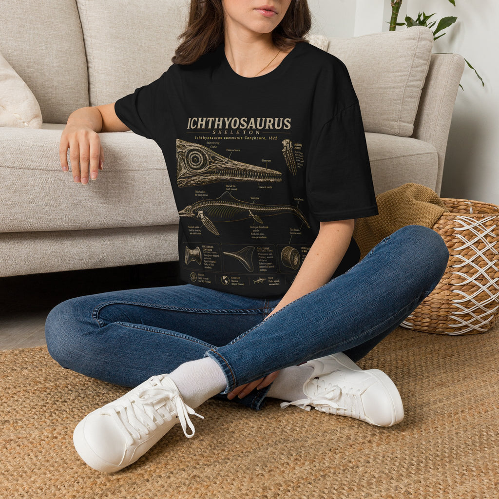 Ichthyosaurus Fossil Illustration T-Shirt