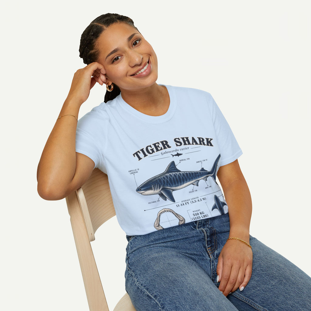 Tiger Shark Anatomy T-Shirt — Vintage Marine Biology Graphic Tee