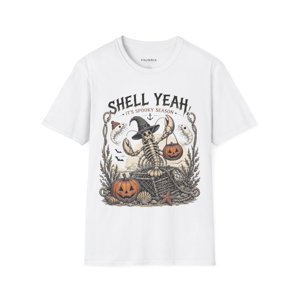 Shell Yeah! It's Spooky Season Tee — Halloween Crab Witch Graphic T-Shirt