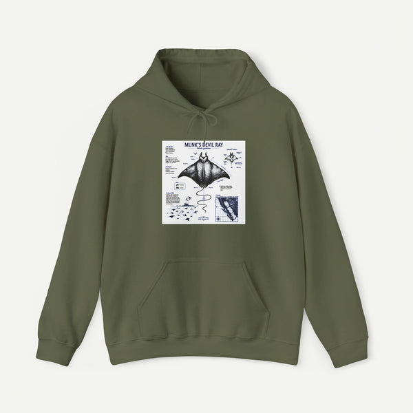 Manta Ray Anatomy Hoodie — Marine Life Graphic Pullover