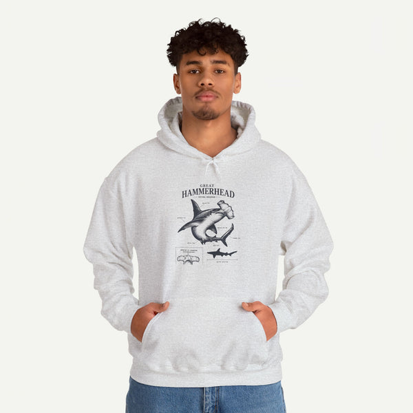 Hammerhead Shark Anatomy Hoodie – Marine Biology Graphic