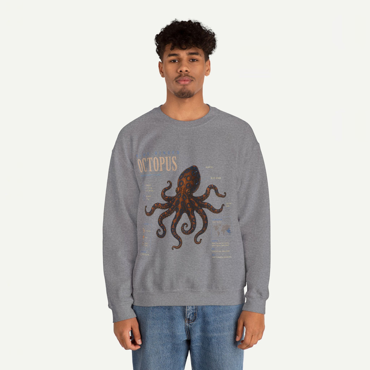Octopus Anatomy Sweatshirt — Vintage Marine Illustration Crewneck