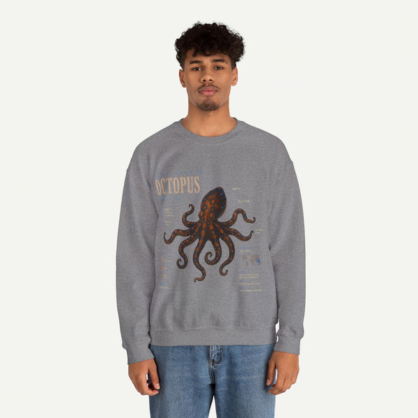 Octopus Anatomy Sweatshirt — Vintage Marine Illustration Crewneck