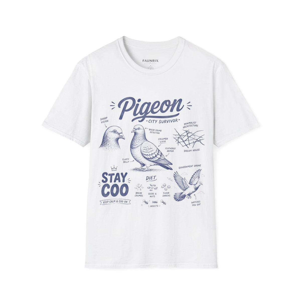 Pigeon Anatomy "City Survivor" T-Shirt — Vintage Bird Tee Main image