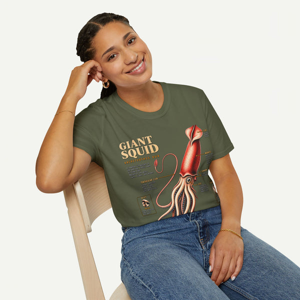 Squid Anatomy Graphic T-Shirt — 'Giant Squid' Vintage Scientific Illustration
