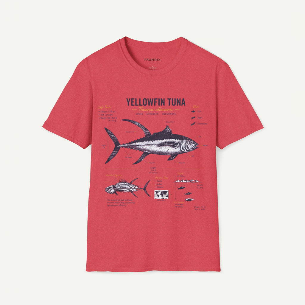 Yellowfin Tuna Anatomy T-Shirt — Vintage Fish ID Graphic Tee