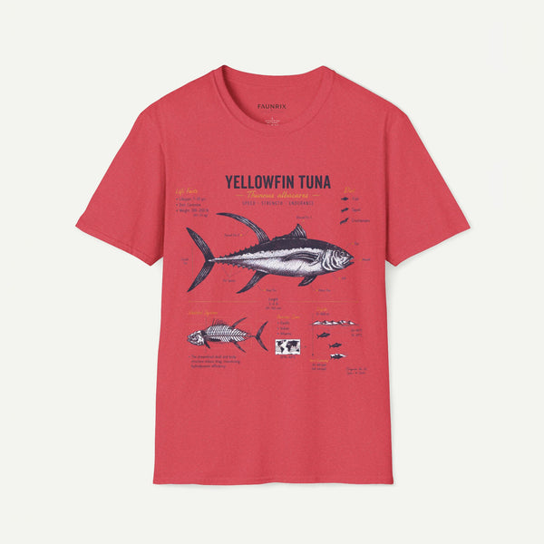 Yellowfin Tuna Anatomy T-Shirt — Vintage Fish ID Graphic Tee
