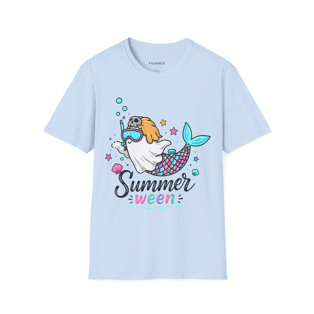 Mermaid Ghost Summerween T-Shirt — Cute Halloween Summer Mashup Tee
