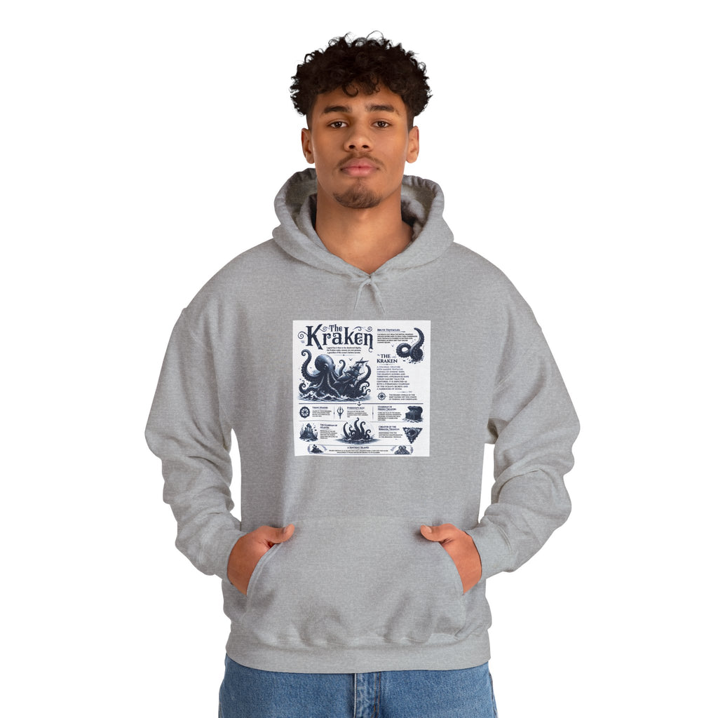 Kraken Nautical Hoodie – Vintage Sea Monster Diagram Sweatshirt