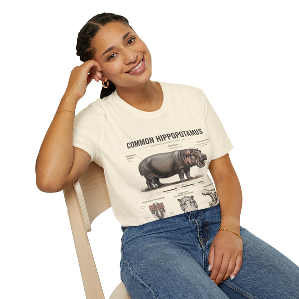 Common Hippopotamus Anatomy T-Shirt — Vintage Natural History Hippo Tee