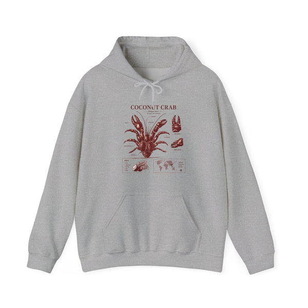 Coconut Crab Anatomy Hoodie — Vintage Botanical & Marine Study Print