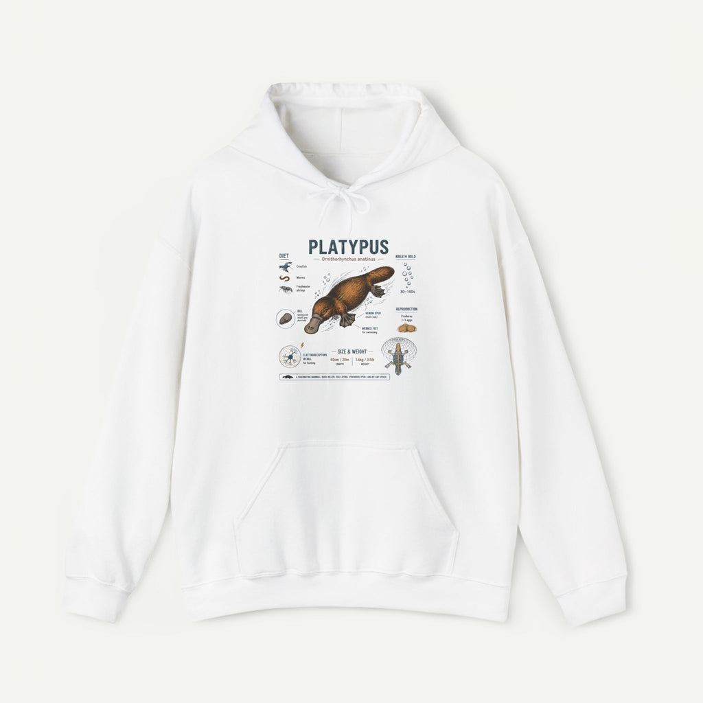 Platypus Anatomy Hoodie — Scientific Illustration Pullover for Nature Lovers