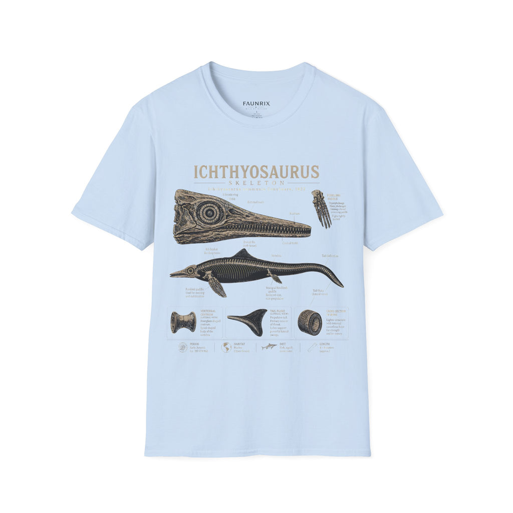 Ichthyosaurus Fossil Illustration T-Shirt