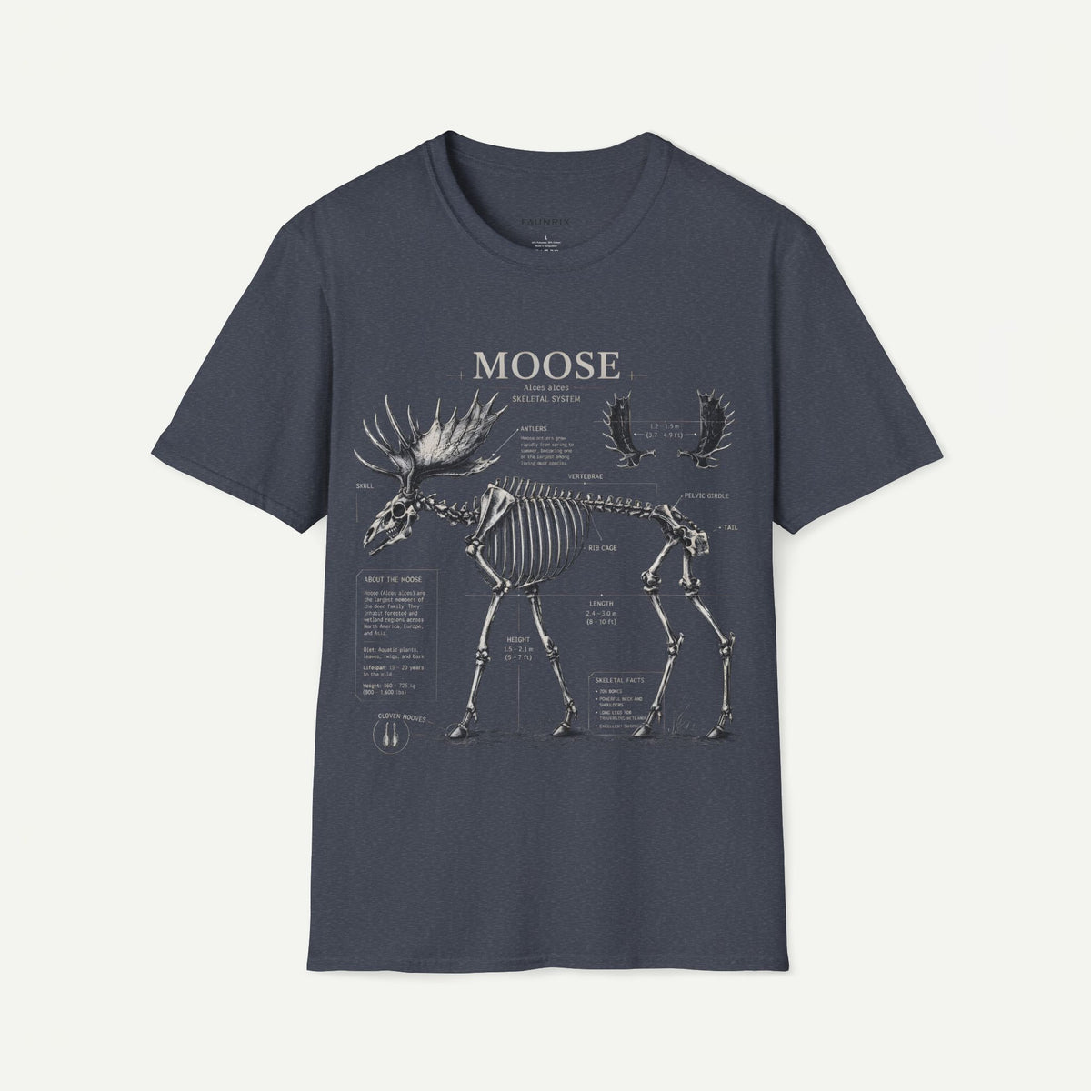 Moose Skeleton Anatomy T-Shirt — Vintage Natural History Graphic Tee