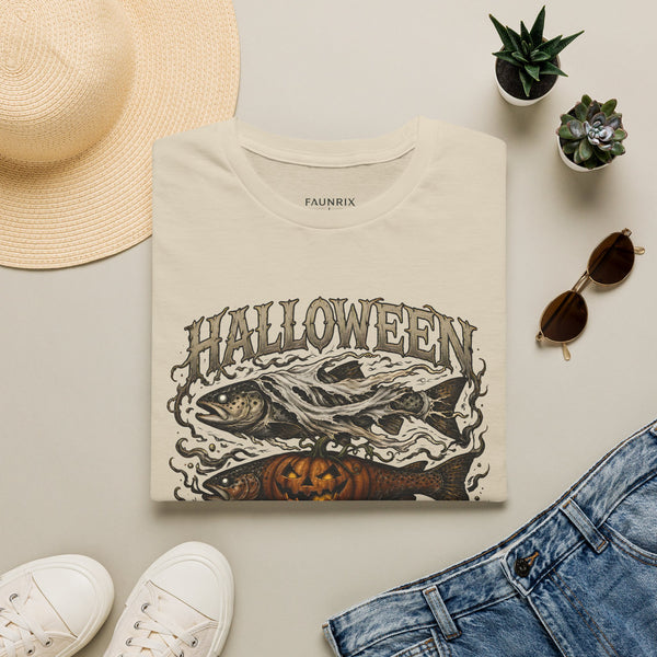 Halloween Fishing T-Shirt — Spooky Pumpkin Fish Graphic Tee