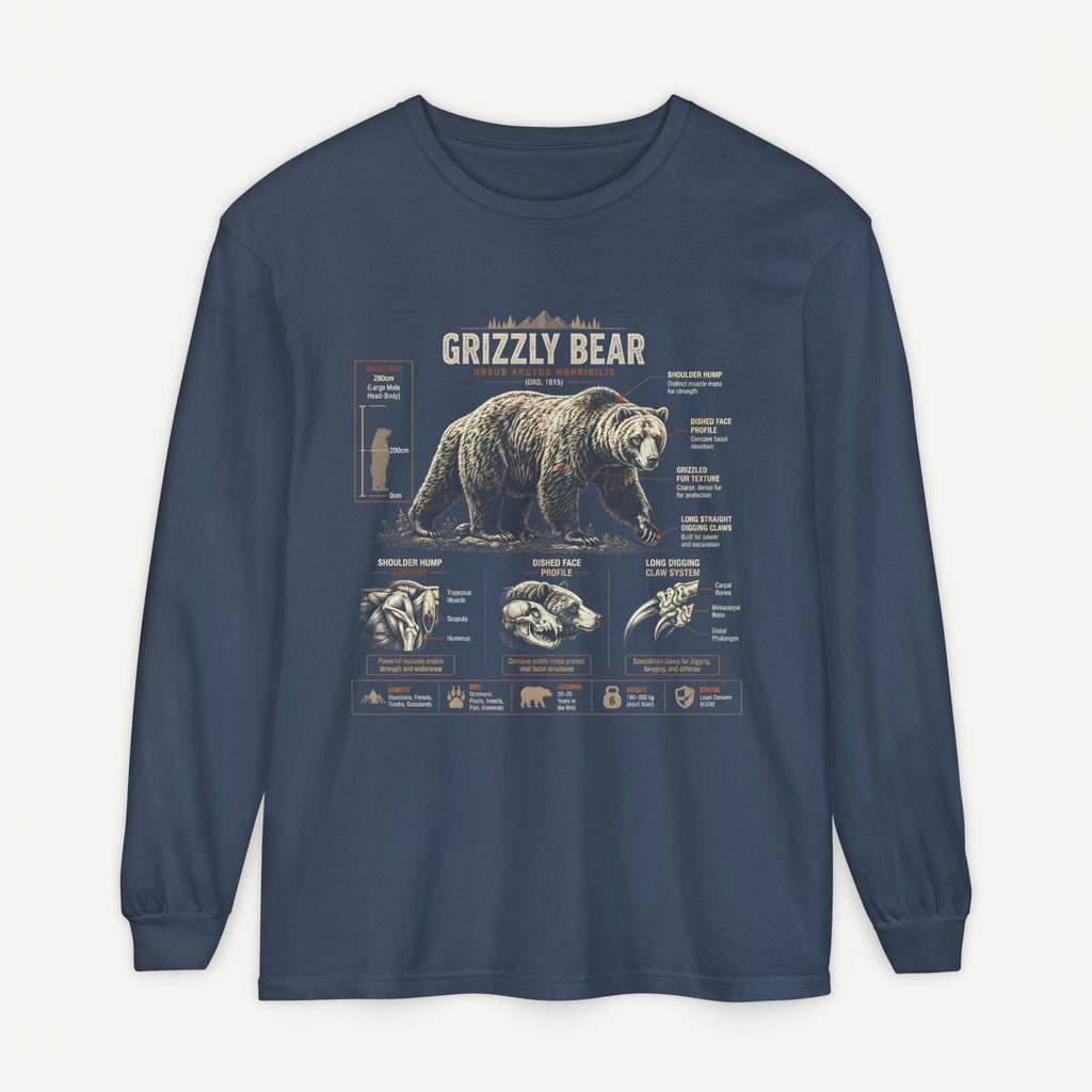 Grizzly Bear Anatomy Long Sleeve T‑Shirt