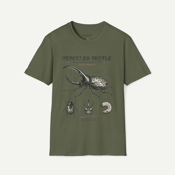 Hercules Beetle Anatomy T-Shirt — Vintage Entomology Graphic Tee