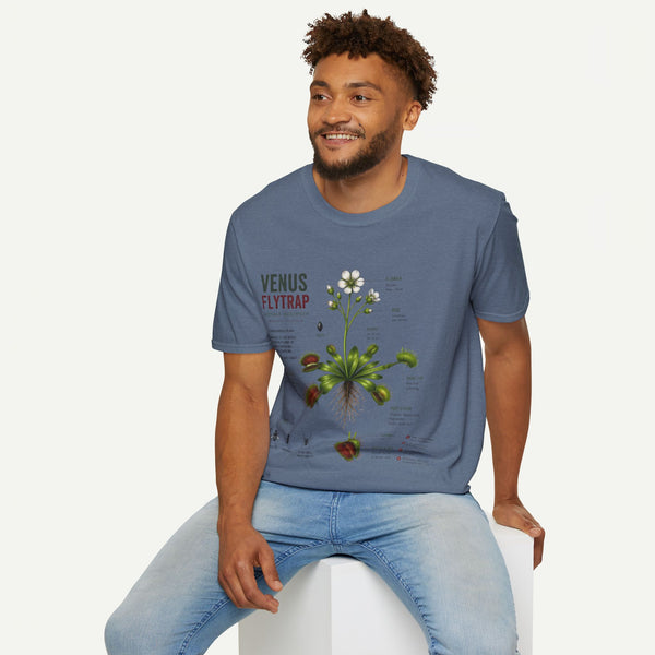 Venus Flytrap Anatomy Botanical T-Shirt – Illustrated Plant Diagram Tee