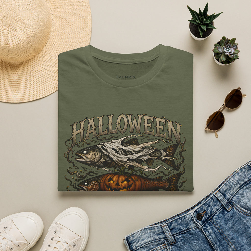 Halloween Fishing T-Shirt — Spooky Pumpkin Fish Graphic Tee