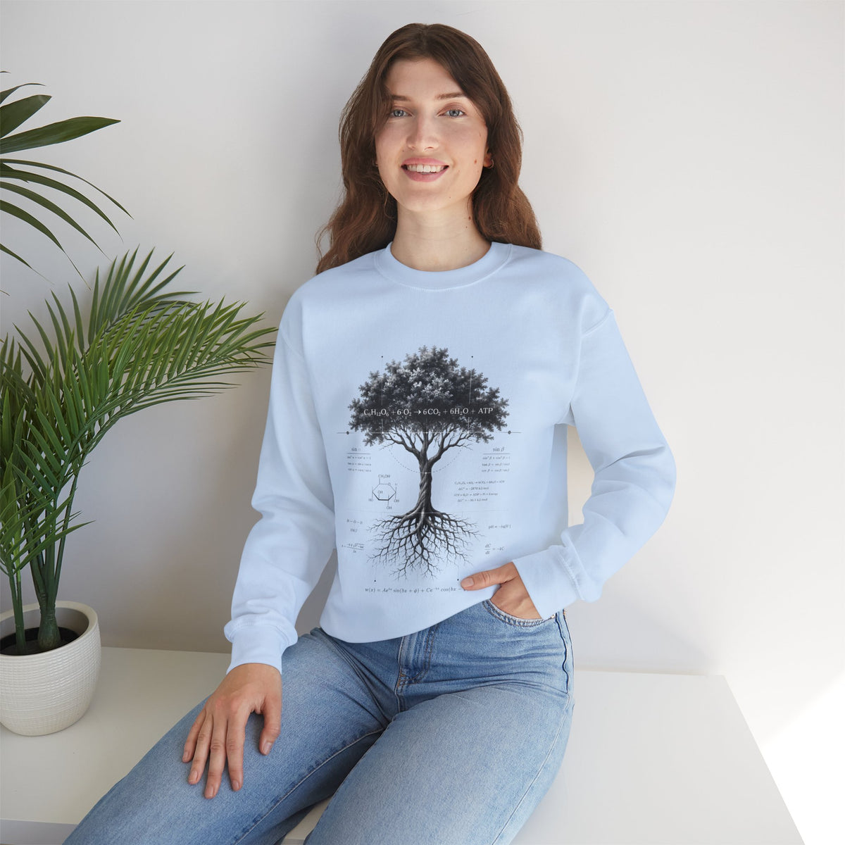Tree of Life Crewneck Sweatshirt — Botanical Roots Illustration