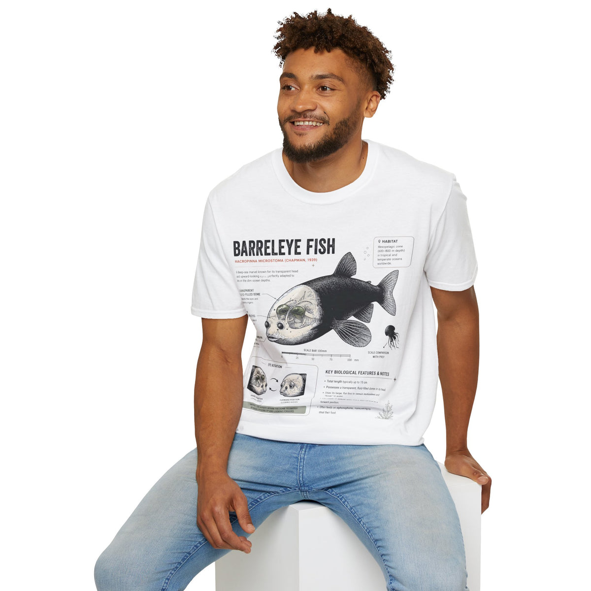 Barreleye Fish Anatomy T-Shirt — Deep Sea Biology Graphic Tee