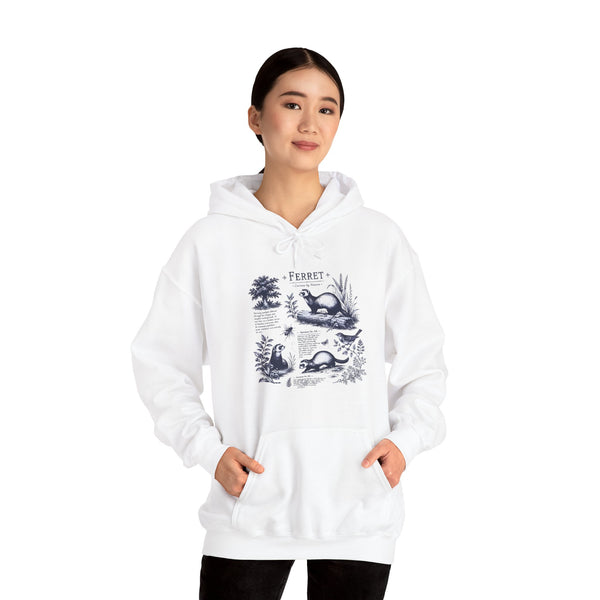 Ferret Vintage Illustration Hoodie — Retro Wildlife Graphic Sweatshirt