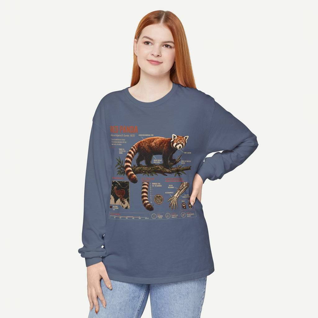 Red Panda Illustration Long Sleeve Tee — Wildlife Field Guide Graphic