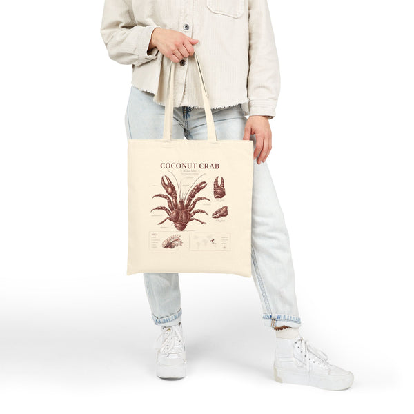 Coconut Crab Anatomy Tote — Vintage Marine Illustration Beach Bag