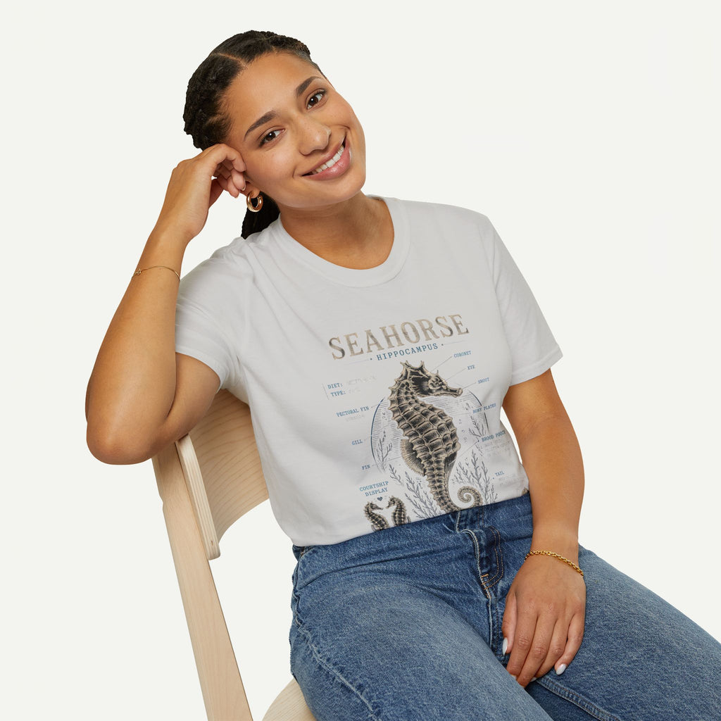 Seahorse Anatomy Tee — Vintage Marine Biology T-Shirt
