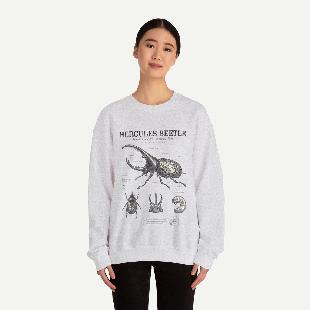 Hercules Beetle Anatomy  Crewneck Sweatshirt – Vintage Entomology Graphic