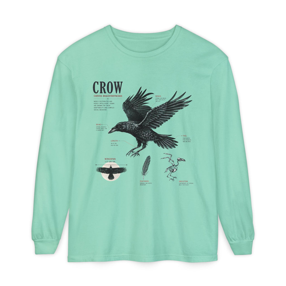 Crow Anatomy Long Sleeve Tee