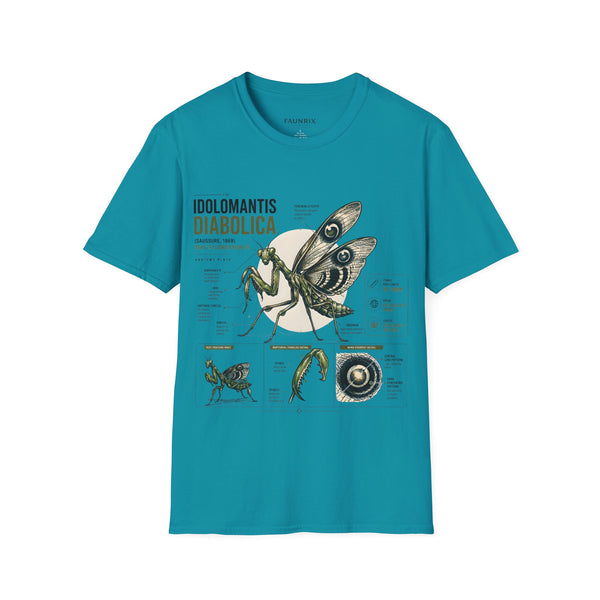 Praying Mantis Botanical Anatomy T-Shirt — Mantis Taxonomy Graphic Tee