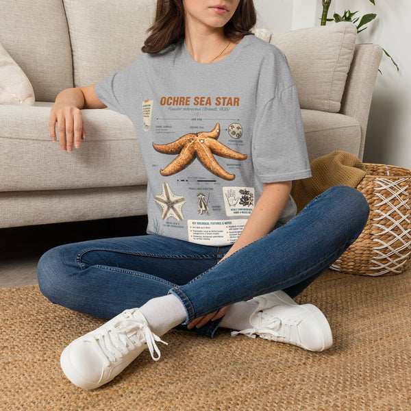 Sea Star Anatomy T-Shirt — Ochre Starfish Illustration Tee