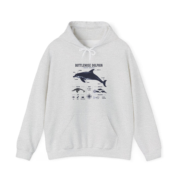 Bottlenose Dolphin Diagram Hoodie – Marine Life Anatomy Sweatshirt