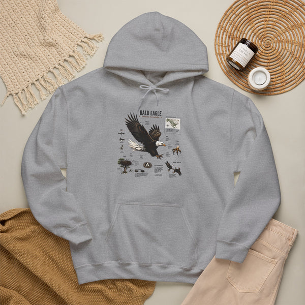 Eagle Graphic Hoodie — Bald Eagle Nature Print Sweatshirt