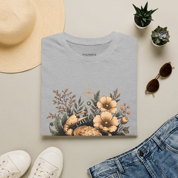 Floral Crab Tee — Vintage Coastal Crab & Wildflower Graphic T-Shirt