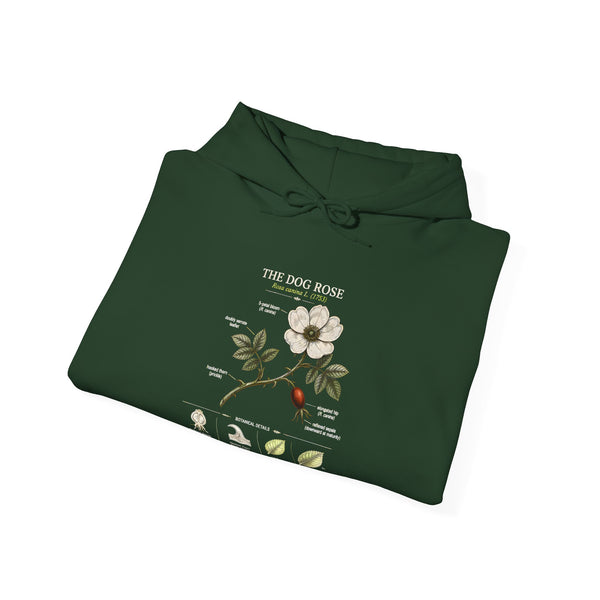 Floral Botanical Hoodie – White Dogwood Illustration with Text