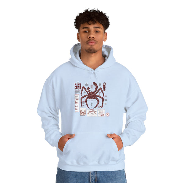 King Crab Anatomy Hoodie — Vintage Seafood Diagram Sweatshirt