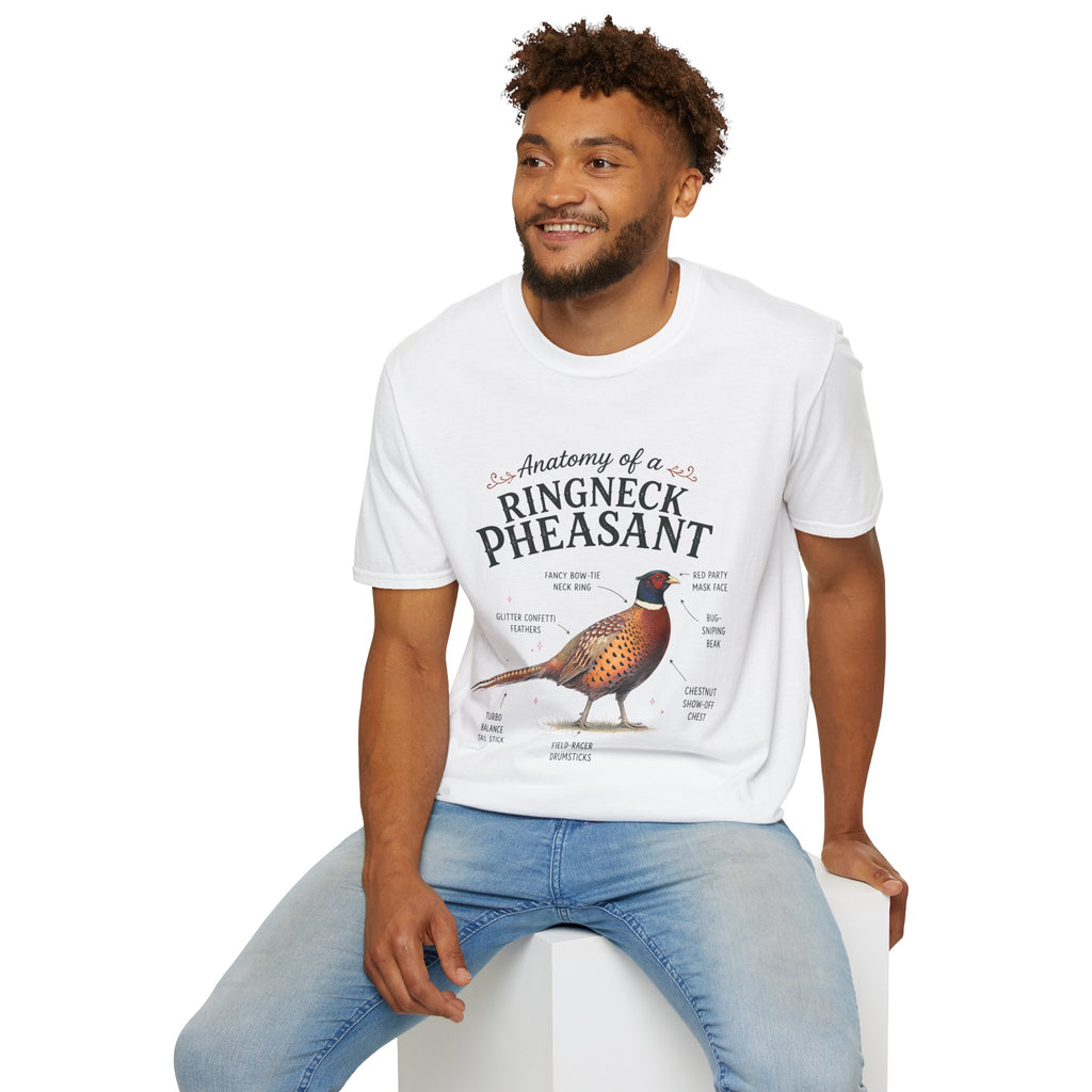 Ringneck Pheasant Anatomy T-Shirt — Illustrated Bird Diagram Tee