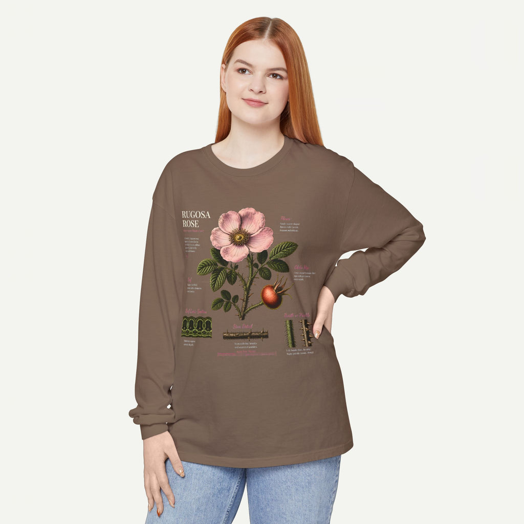 Botanical Rose Diagram Long Sleeve T-Shirt