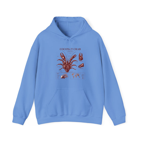 Coconut Crab Anatomy Hoodie — Vintage Botanical & Marine Study Print